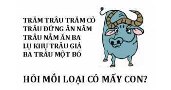 MSWLogo giải toán cổ, trâu đứng, trâu nằm, trâu già