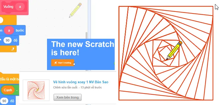 Cách đơn giản cách vẽ hình lá cờ Việt Nam trong Scratch cho học sinh tiểu  học